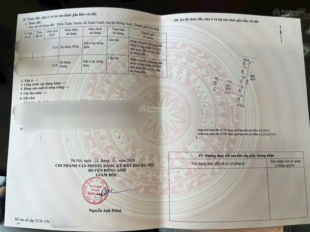 Hàng cực hót. bán mảnh đất đc thôn xuân trạch  đông anh ( xuân canh cũ )
dt 52.6m.