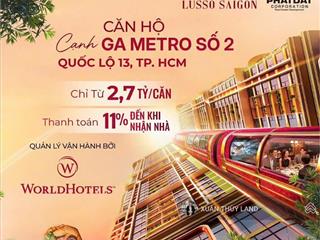 Suất ngoại giao căn 1pn  56m2 giá 2,4 tỷ lusso gòn  la pura, thanh toán 11% ký hđmb