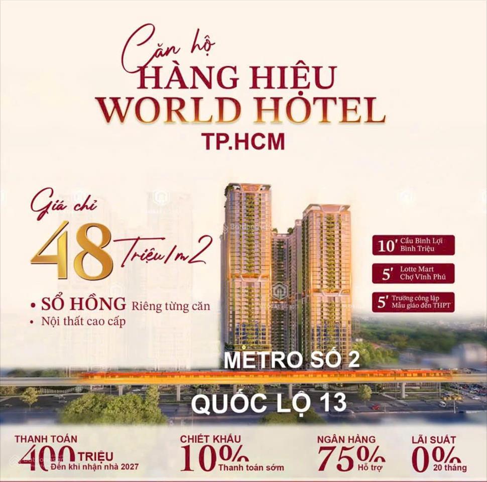 Bán căn hộ la pura mặt tiền quốc lộ 13, căn 1pn giá 2,3 tỷ, thanh toán 11% nhận nhà, tặng vàng sjc