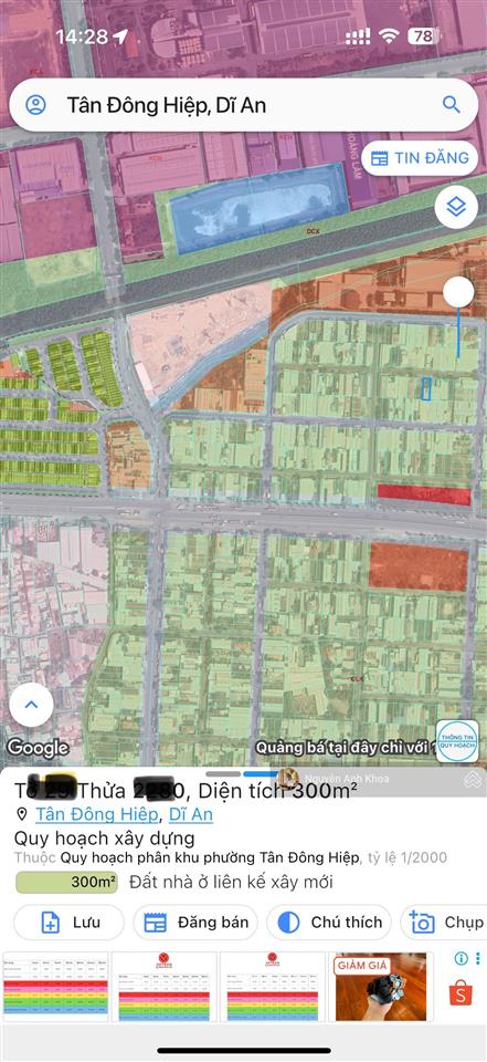 Bán đất kdc đông an, 8 tỷ, 300m2, dĩ an, bình dương giá tốt. mặt bằng đang cho thuê 20tr/th