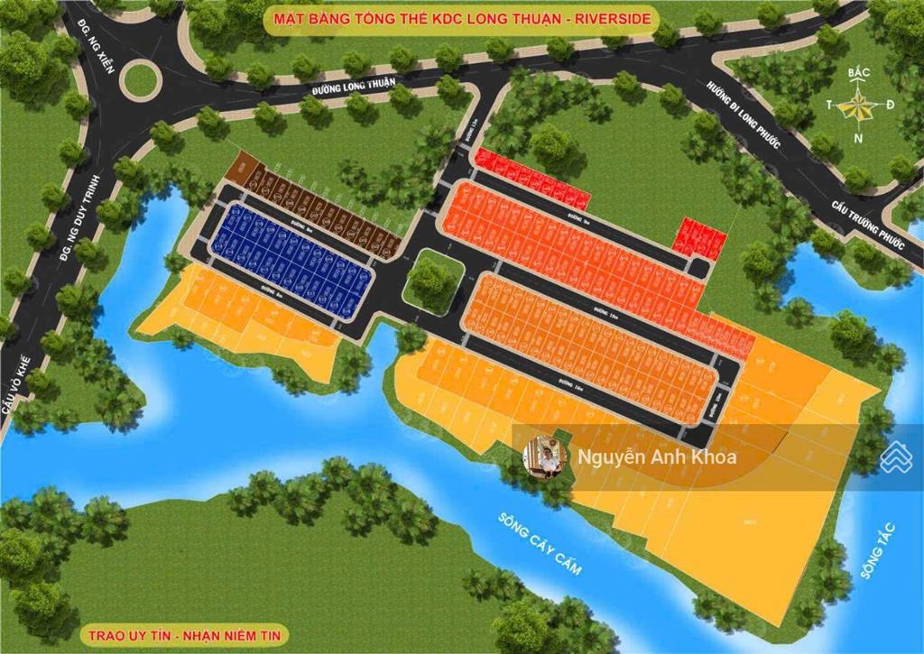 Bán đất long thuận riverside mt ngay khu dân cư đẹp, view sông long thuận. sát vinhomes q9