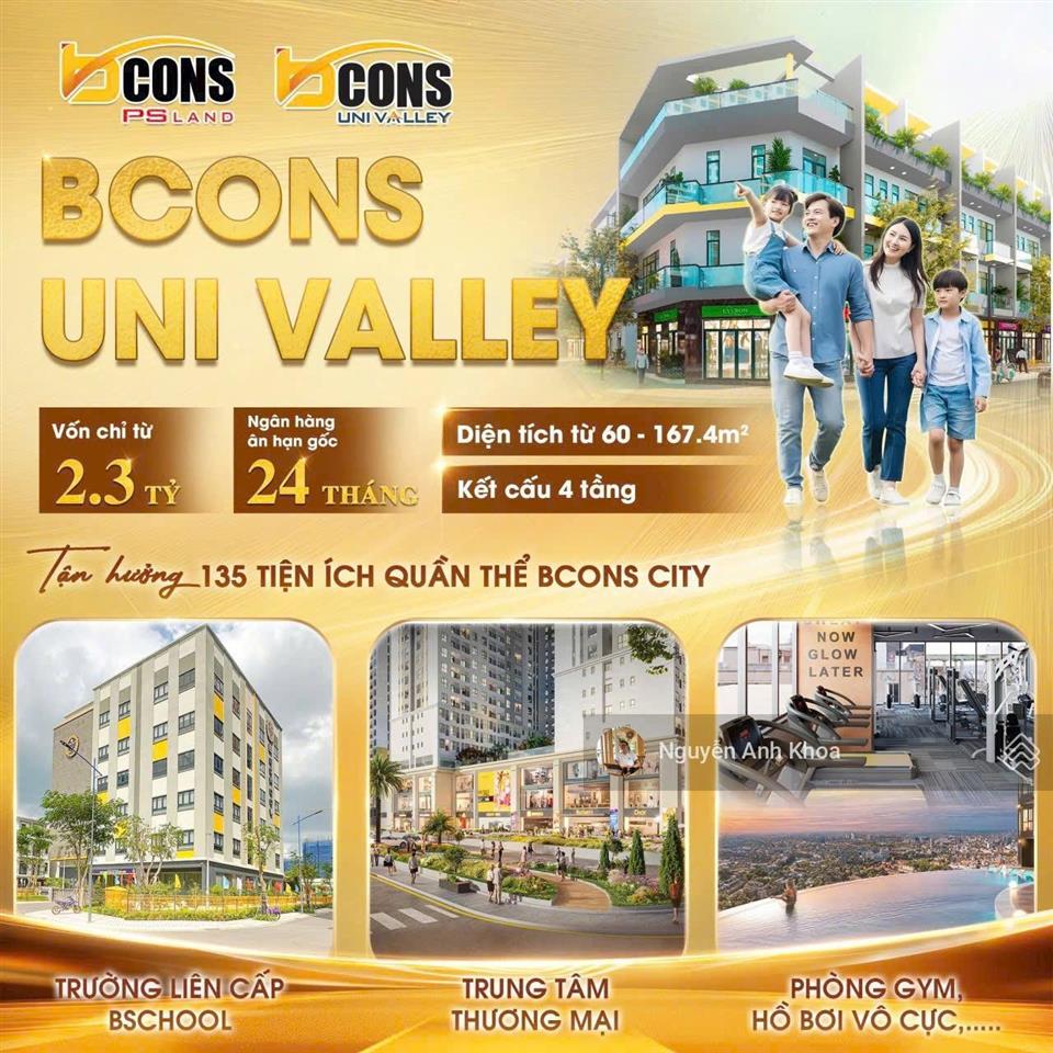 Nhà phố bcons uni valley giá bán cập nhật mới tháng 9/2026