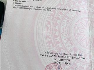 Bán đất thổ cư mặt tiền đường giồng ao, cần giờ