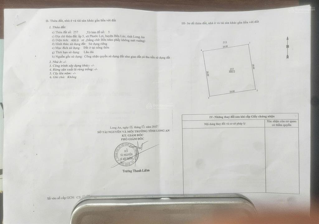 Bán đất hẻm 835c xã phước lợi, bến lức 3097,2m2 có 400m thổ cư