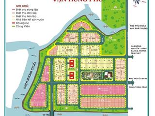 Bán đất nền nhà liền kề kdc vạn hưng phú dãy a1. dt 132m2 giá 50tr/m2. h tây bắc  0936 660 ***