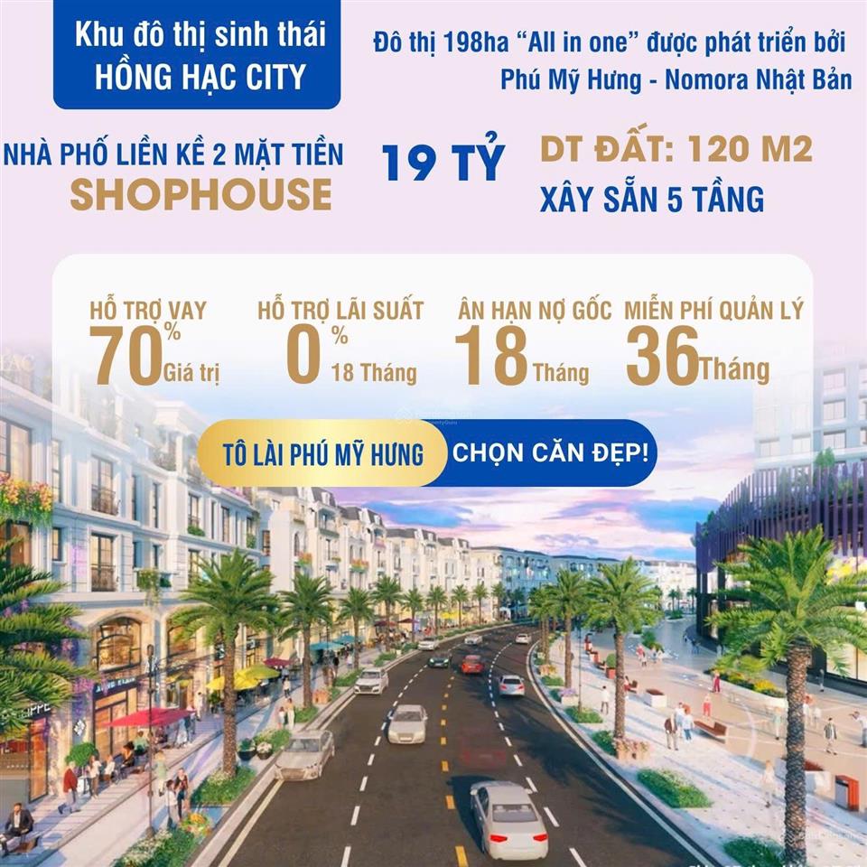 Shophouse 2 mặt tiền tại hồng hạc city  đã có sổ hồng  chiết khấu ưu đãi cao trừ vào giá bán