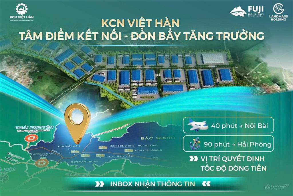 Cần chuyển nhượng 1,5ha đất kcn việt hàn  bắc ninh