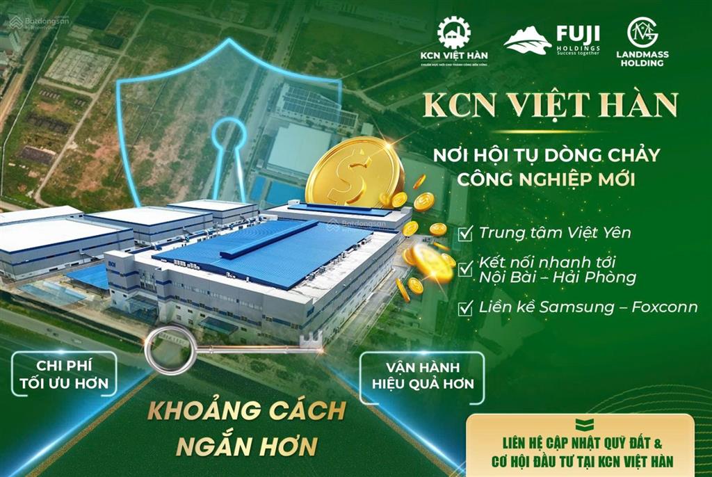 Chuyển nhượng đất khu công nghiệp việt hàn tại việt yên, bắc ninh