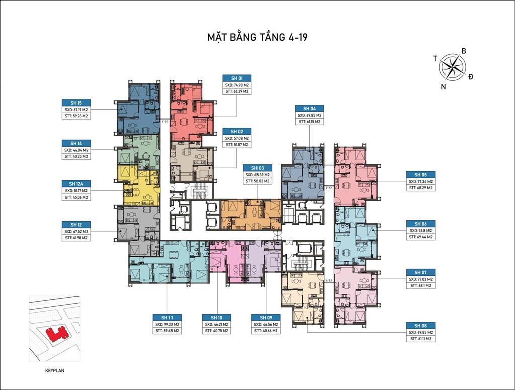 Tôi cần bán căn góc 2pn 60m2 tầng 9 view thoáng đẹp, chung cư sông hồng diamond city hưng yên