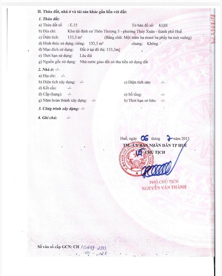 Đất nền trung tâm thành phố huế 133m2, đường 11m, giá chỉ 2,3 tỷ ( 0899 204 ***)