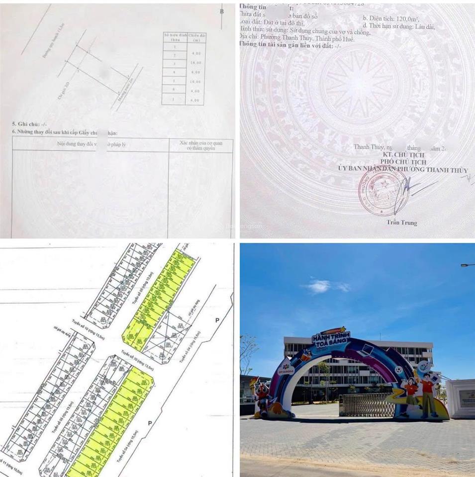Bán lô đất nền trung tâm thành phố huế 120m2 đường 13m gần tổ hợp giáo dục fpt huế, giá 2,8 tỷ