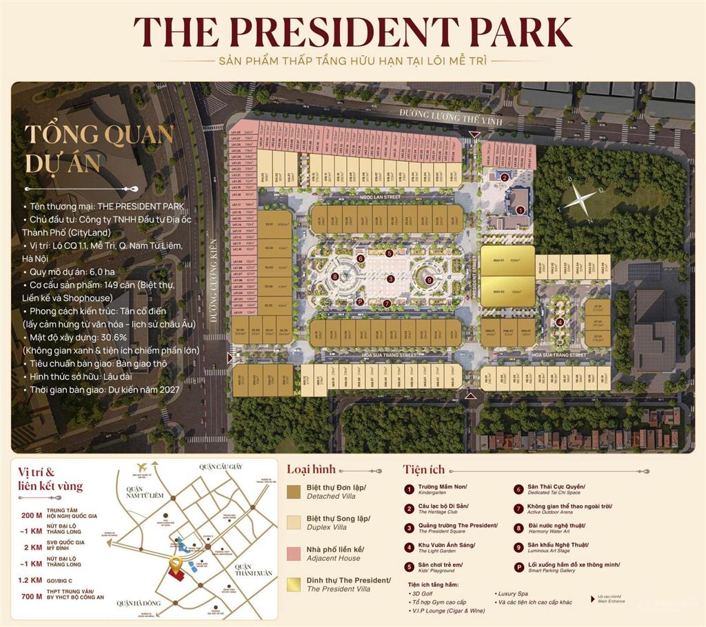 Shophouse the president park 5 tầng, mặt đường lớn | phù hợp kinh doanh & đầu tư