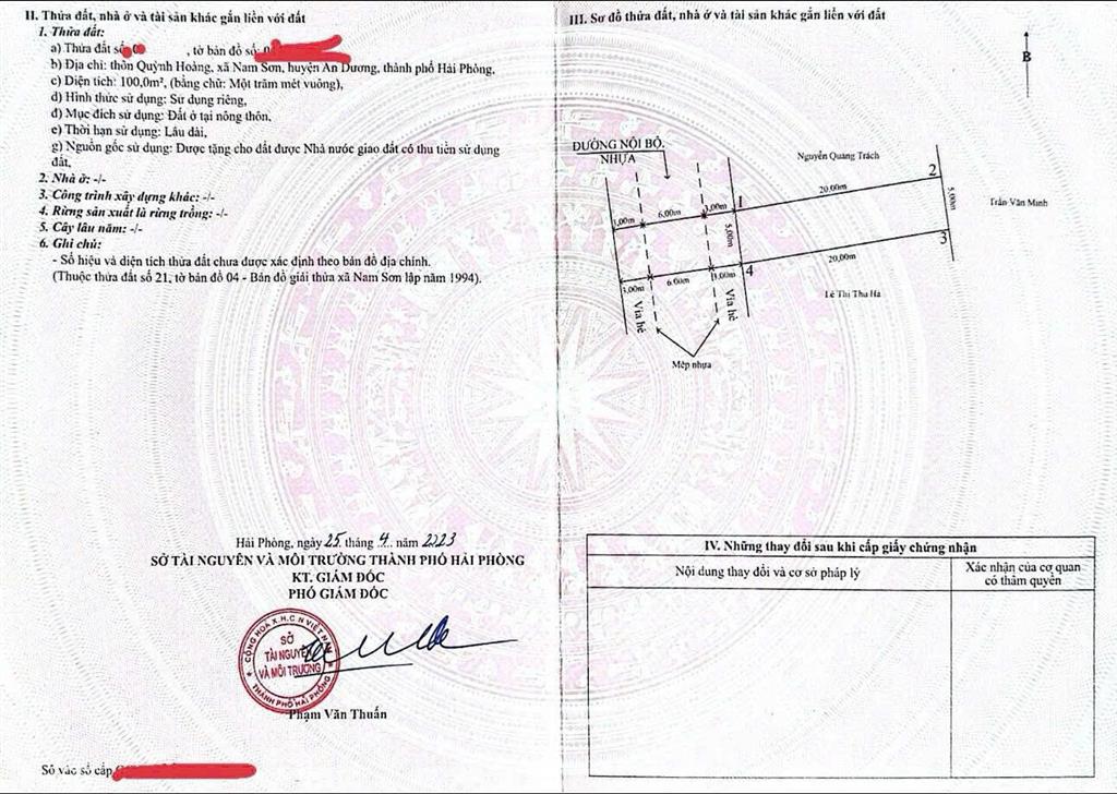 Đất chung cư quỳnh hoàng  nam sơn  an dương