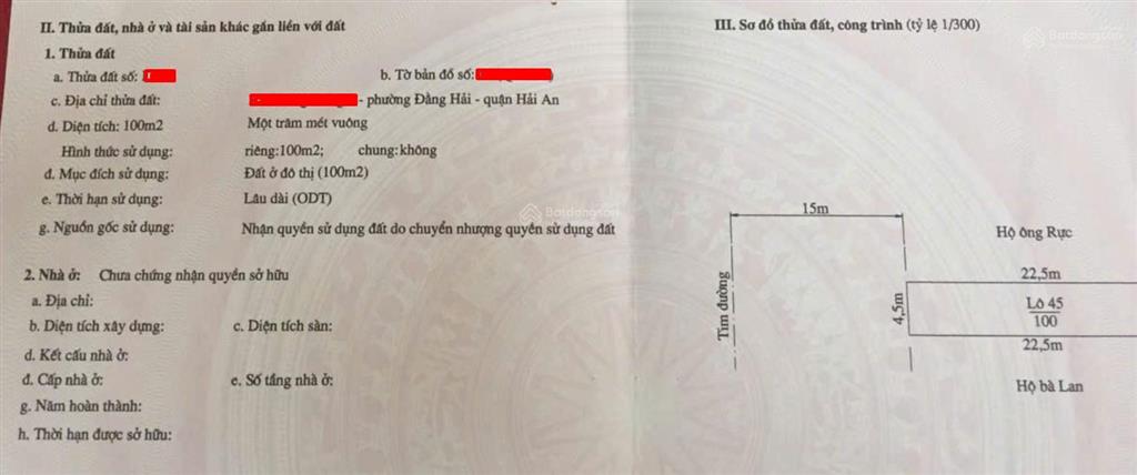 Cần bán lô đất tái định cư đường dứa, đường rộng 30m