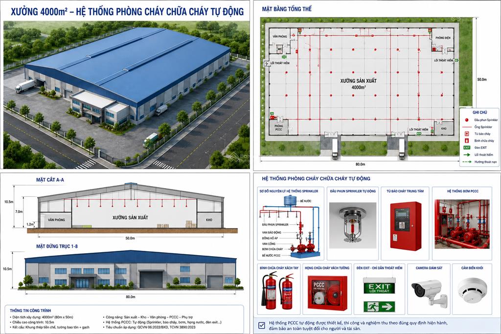 Cho thuê nhà xưởng mới 4.300m2 trong kcn đức hòa | pccc tự động | cao 14m | 2.000 kva | 83ng/m2