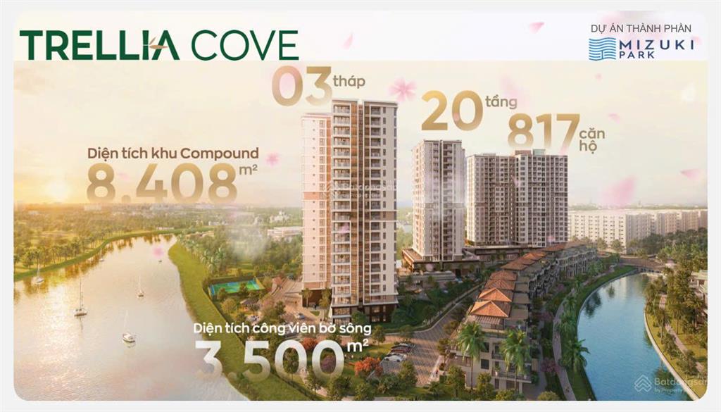 Tặng 150tr cùng chiết khấu 13,5% khi mua từ cđt căn hộ trellia cove (mizuki park). 6/2027 nhận nhà