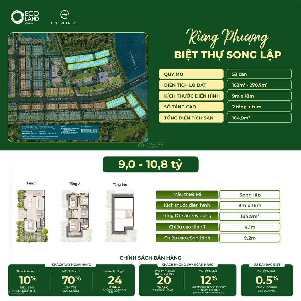 Bán căn biệt thự song lập tại dự án eco retreat