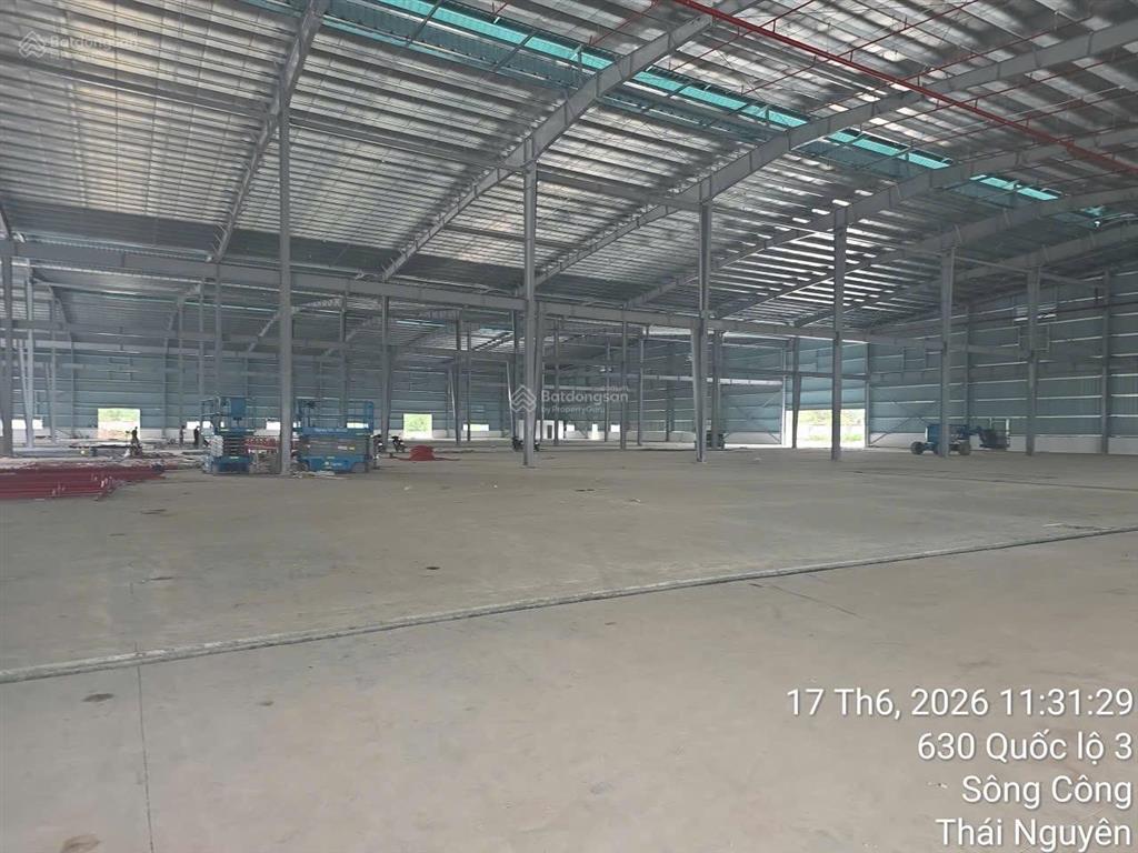 Cho thuê nhà xưởng mặt ql3 thuộc sông công thái nguyên với tổng dt 20000m2, giá rẻ