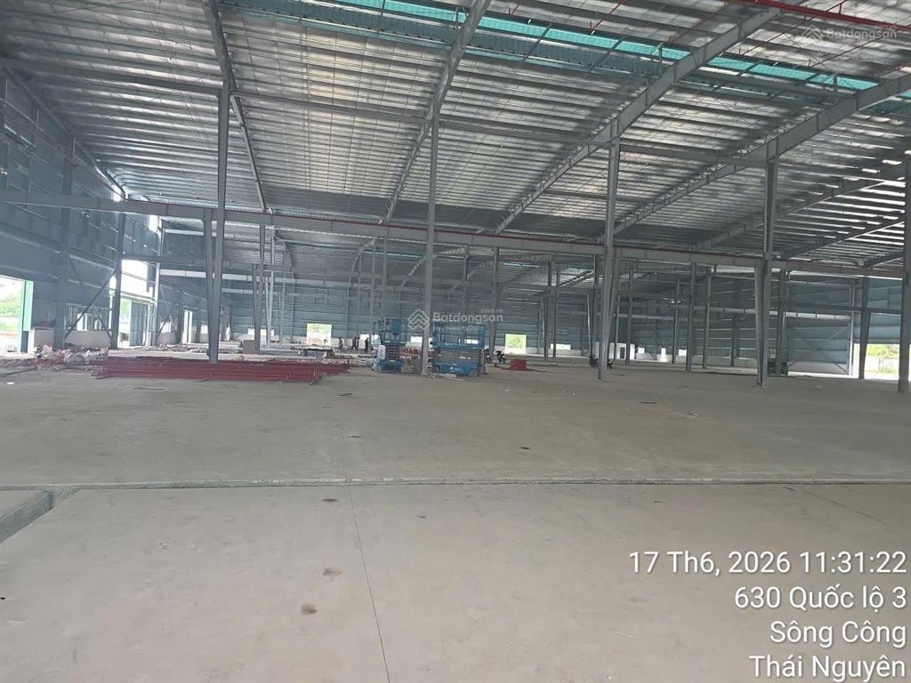 Cho thuê nhà xưởng mặt ql3 thuộc sông công thái nguyên với tổng dt 20000m2, giá rẻ