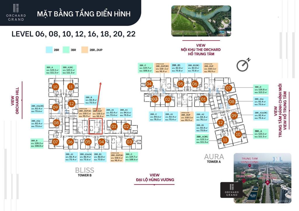 Bán căn tháp b căn 02 duplex đặc biệt lọt khe 2 bên không sợ ồn, thông thoáng  orchard grand