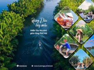 Đất mt đường gần kdl rừng dừa, trước view công viên, sau view hồ cực đẹp  chỉ hơn 3 đồng