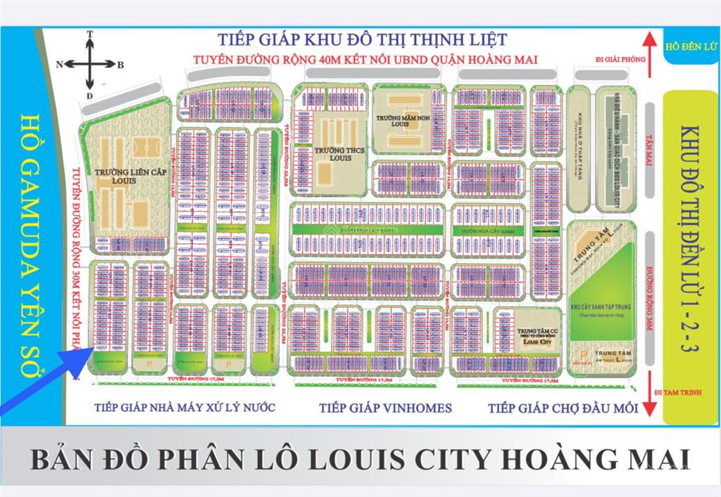 Bán liền kề mặt đường 40m dự án louis hoàng mai giá tốt.  0981 311 ***