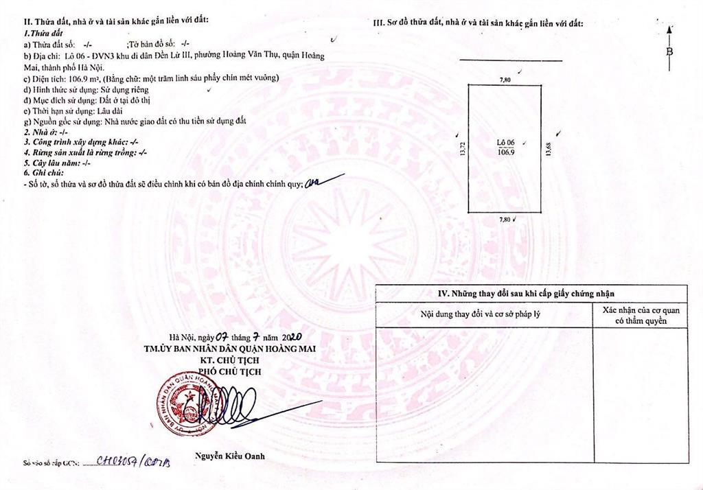 Cần bán lô đất nền đền lừ 3 gần louis hoàng mai. đối diện hồ đền lừ giá thỏa thuận, 0981 311 ***