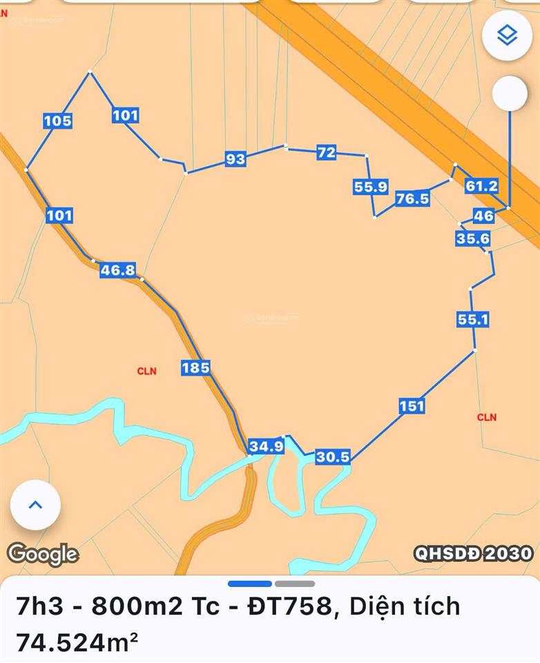 Bán 7,5 ha mặt tiền đt 758, đồng phú