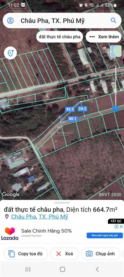 Đất view trực diện hồ châu pha, 2,8 tr/m2