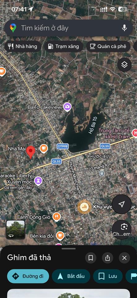 Đất đẹp trung tâm thị trấn phước bửu dt 156m2 thổ cư 80m2 giá tốt 1,25 tỷ