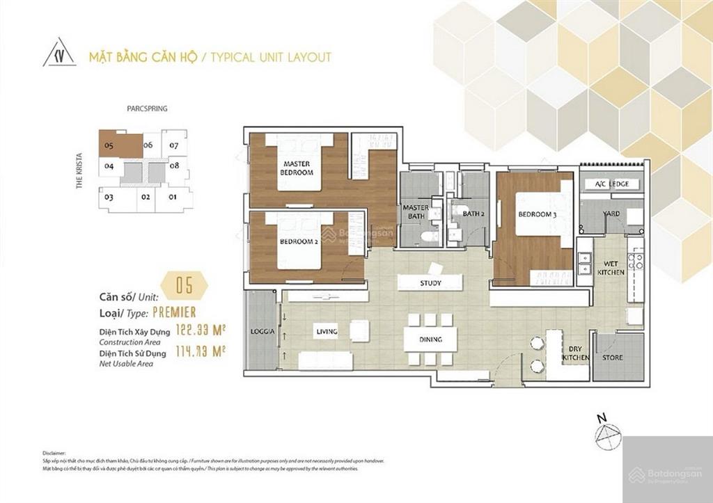 Bán kris vue quận 2, 3pn, 122m2, giá 6.7 tỷ