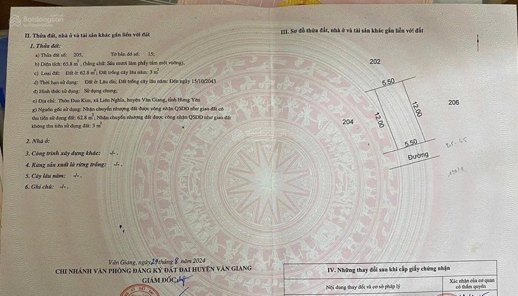 Bán 65,8m đất liên nghĩa văn giang