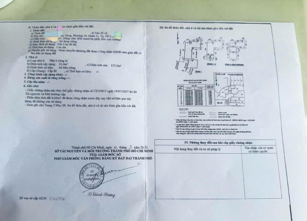 CHỦ GẤP BÁN CĂN NHÀ HỒNG BÀNG QUẬN 11, HẺM Ô TÔ, NHÀ 4 TẦNG. LH:0965177760,