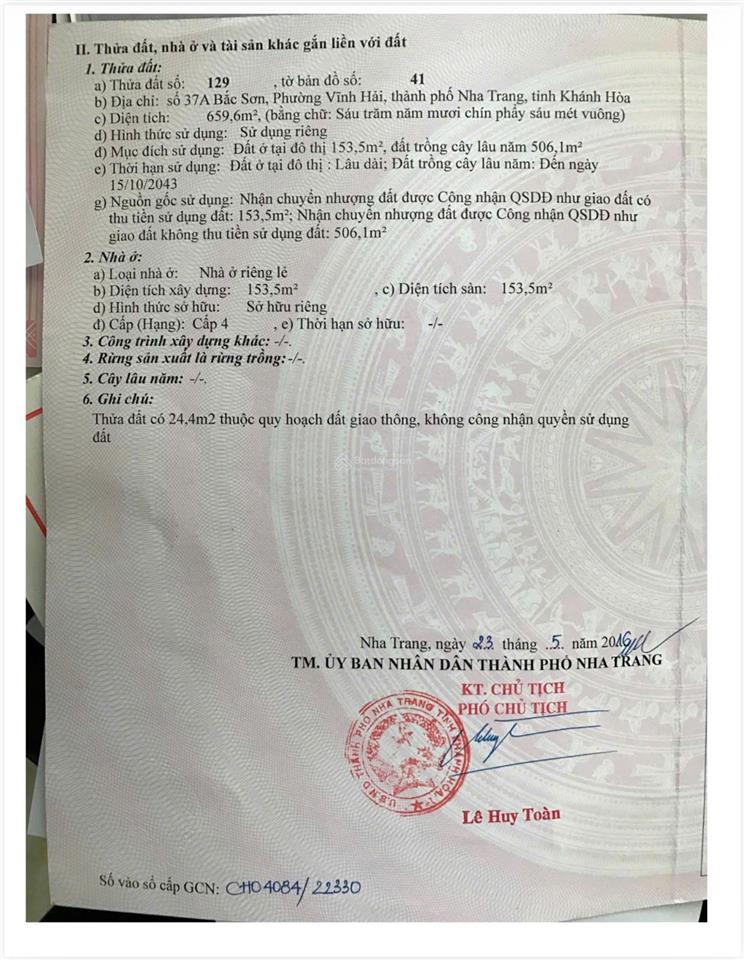 Mặt tiền đường bắc sơn, gần biển