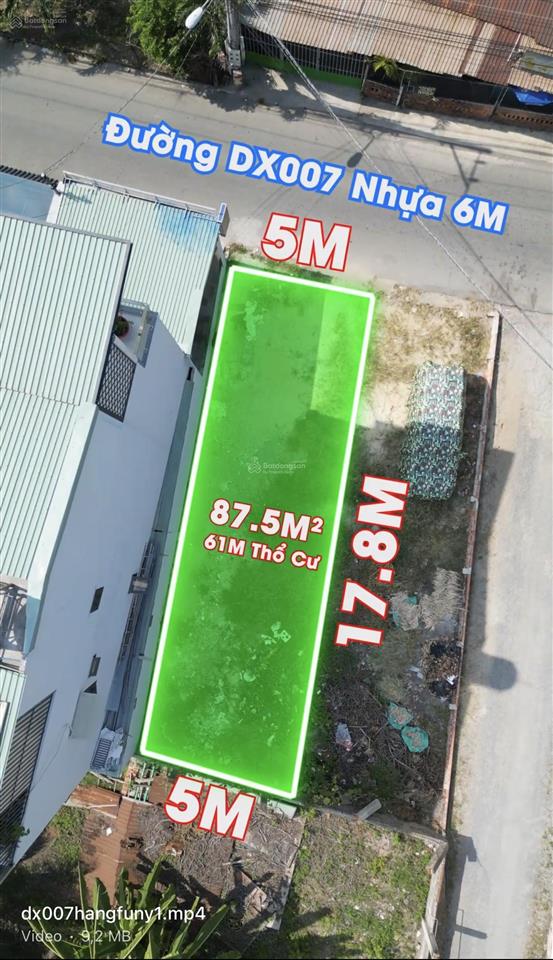 Bán đất mặt tiền kinh doanh dx007  phú mỹ  view ngắm tòa nhà hành chính tp mới, nay hcm