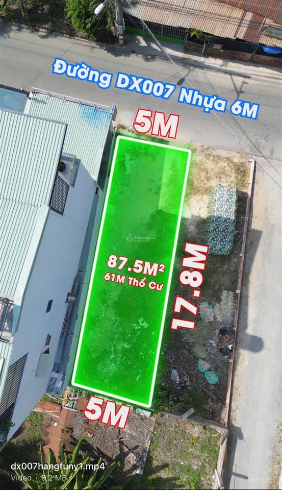 Bán đất mặt tiền kinh doanh dx007  p. bình dương view xem bắn pháo hoa, cách huỳnh văn lũy có 80m