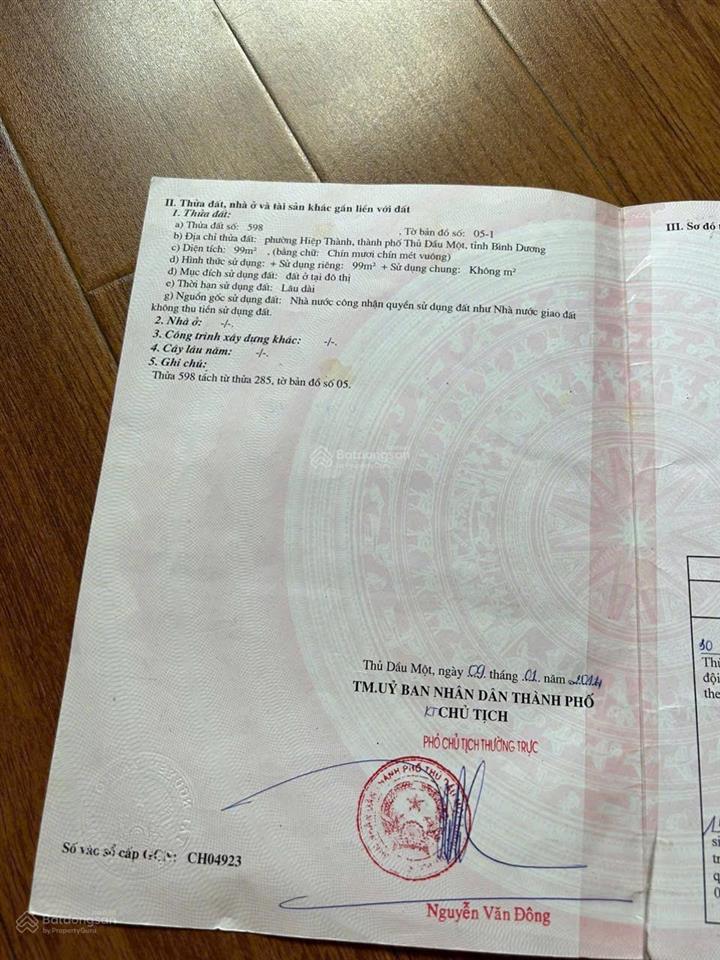 Bán nhà hiệp thành  thủ dầu một giá 2 tỷ 880 đường nhựa 5m