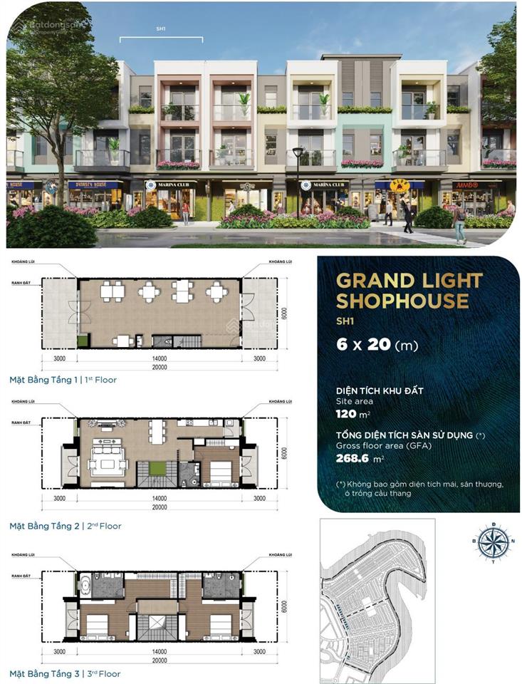 Shophouse aqua city 6x20m trục đường chính 40m giá chỉ 14,6 tỷ hai mặt tiền trước sau cực thoáng