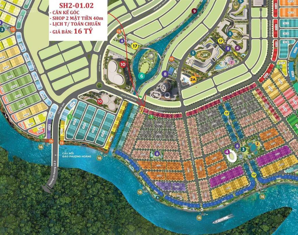 Shophouse aqua city 6x20m trục đường chính 40m giá chỉ 14,6 tỷ hai mặt tiền trước sau cực thoáng