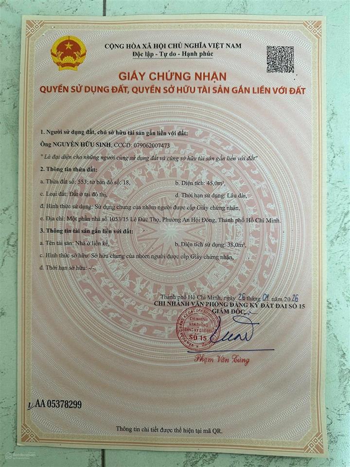 Bán lô đất gò vấp đường 6m thông vừa ra sổ