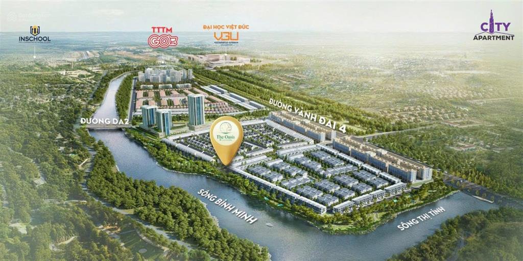 Bán biệt thự song lập the oasis riverside  vị trí ven sông, giá chỉ 5,246 tỷ, hỗ trợ vay đến 80%