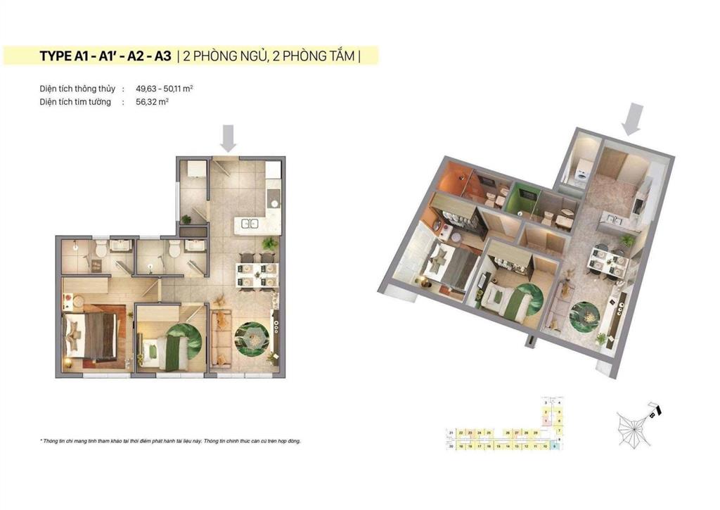 Căn hộ citi grand, giá ưu đãi 3,3 tỷ, 50 m2, ở nguyễn thị định, cát lái, q2, hcm