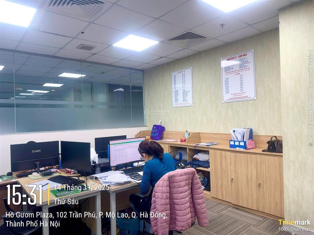Cho thuê văn phòng trọn gói tại hồ gươm plaza, hà đông, dt 15m²