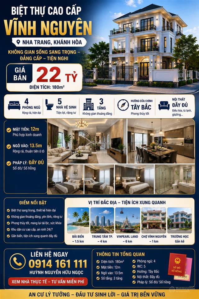 Bán biệt thự an viên cao cấp, nha trang, 180m2, 25 tỷ vnd, hot! tốt