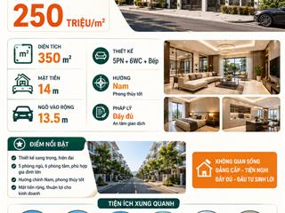 Bán biệt thự view đẹp tại đường 1f, khu đô thị biển an viên, nha trang, 250 triệu / m2, 350 m2