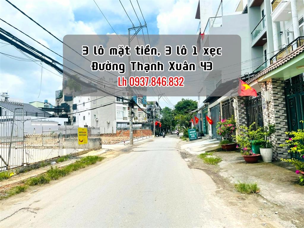 Đất thổ cư (4x15.5m) hẻm xe hơi 8m ngay sau lô mặt tiền