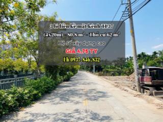 Đất mặt tiền kênh lớn tl37 (4x20m) trung tâm phường gần 3 trường học