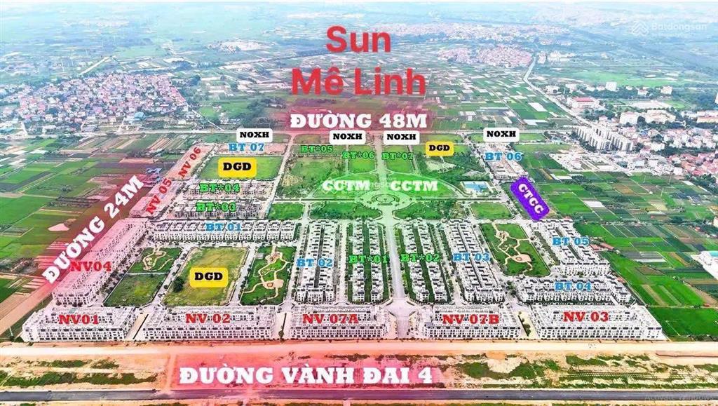 Quỹ hàng liền kề biệt thự tại hud mê linh giá tuwd 6587 triệu/m2, sổ đỏ từng căn.  0974 375 ***