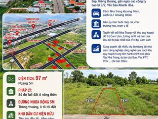 Bán đất full thổ cư, đường oto 5m thông, cư thạnh, suối hiệp, diên khánh, khánh hòa.