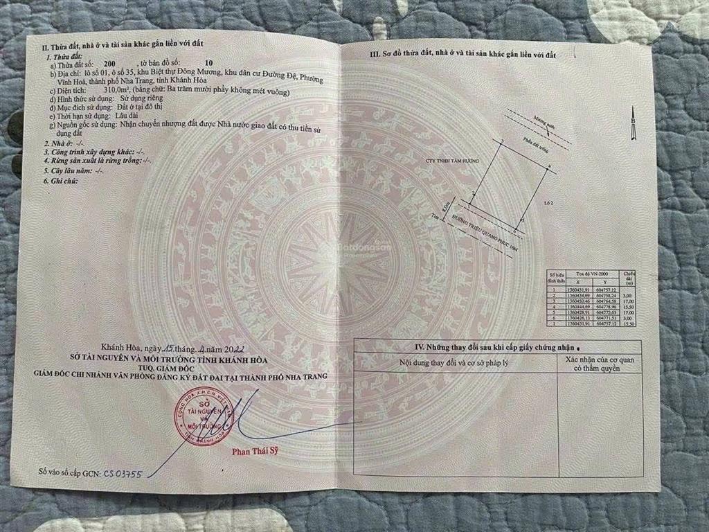 Bán đất biệt thự mặt tiền, mặt đường triệu quang phục, vĩnh hòa, nha trang, khánh hòa
